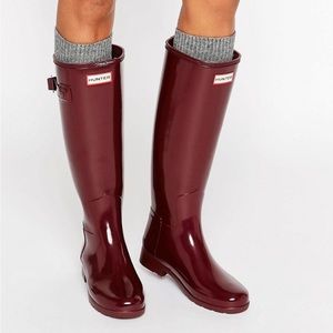 Hunter Rainboots Wine Color Size 8 Women’s